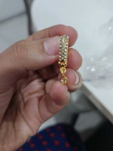 Elegant Gold Dangle Earrings with CZ