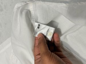 Uniqlo Linen White Short Sleeve Shirt