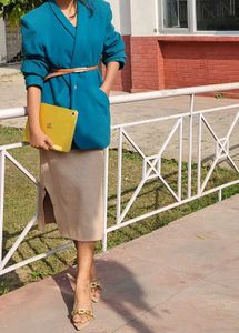 Classic Midi Woolen Skirt
