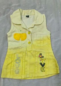 Cute Yellow Sleeveless Dress