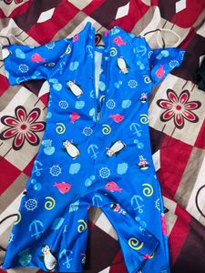 Cute Penguin Swimsuit with Cap