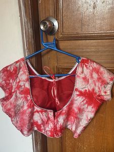 Red Tie-Dye Blouse