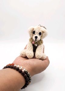 Handmade Crochet Dog Keychain Charm