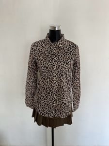Leopard Print Button-Up Shirt