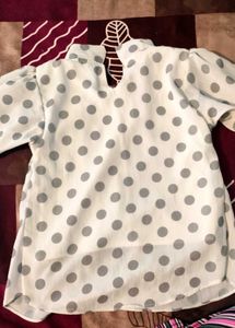 Chic Polka Dot Girl's Top