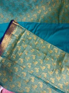 Exquisite Teal Silk Saree