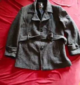 Stylish Gray Belted Coat