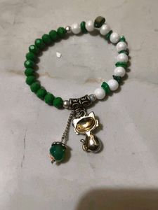 Charming crystal, stone, pearl mix Bracelet with C