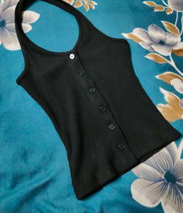 Black halterneck top