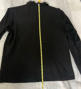 AND Black Ruffled Neck Top