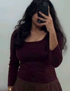 Burgundy Long Sleeve Top