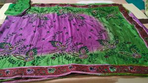 beautiful silk blend sari with blouse