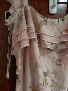 floral pink ruffle dress