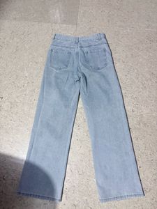 Light Wash Ripped Wide Leg Jeans