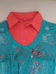 Blue &amp; Orange Printed top