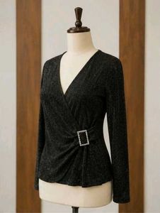 Sparkly Black Long Sleeve Top