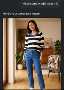 Striped Sweater and Blue Jeans Set