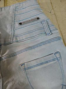 Light Blue High-Waisted Skinny Fit Jeans