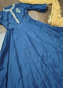Elegant Navy Blue Anarkali Dress
