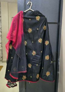 Ethnic lehenga (grey and pink)