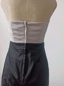 Chic Strapless Two-Tone Dress. length 27