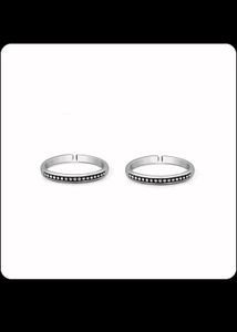 Oxidised Silver Bead Toe Rings