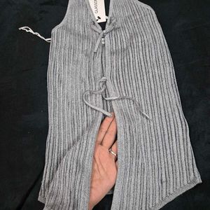 Ribbed Halter Neck front opening top