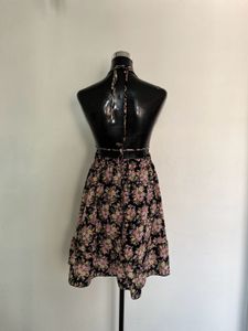 Floral Halter Neck Mini Dress
