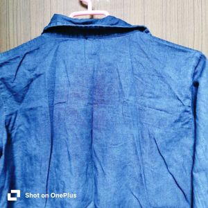 New Denim Ruffle Blouse