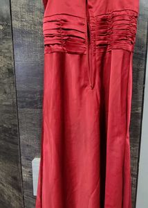 Elegant Red Satin Bow Dress