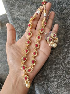2 necklace combo with earrings