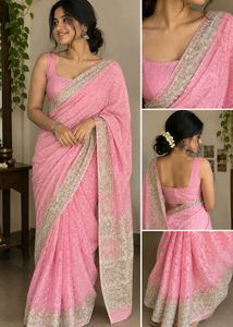 Elegant Pink Saree