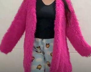 Vibrant Fuzzy Pink Coat