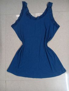 Blue Lace Trim Camisole Top