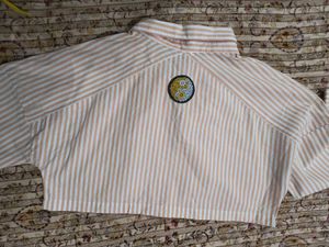 Striped Cropped Shirt Jacket