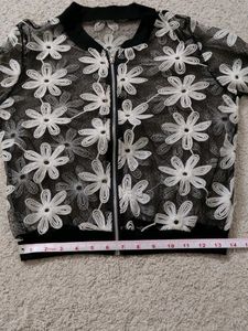Floral Lace Bomber Jacket