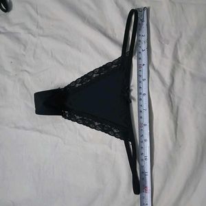 ⭐ Black Lace Trim Thong Panty