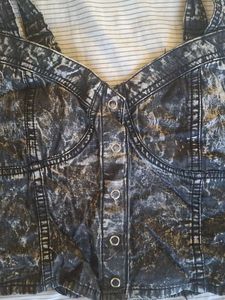 Distressed Denim Corset Top