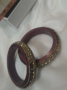 Embellished Maroon Bangles