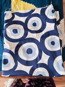 Blue Eye Print Dress Material