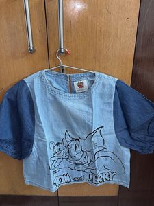 Cute Tom and Jerry Denim Top