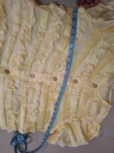 Yellow Ruffled Short Sleeve Top