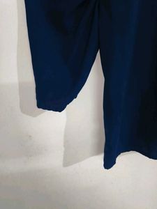 Elegant Blue Tie-Front Top