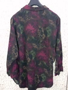 Abstract floral button up designer shirt
