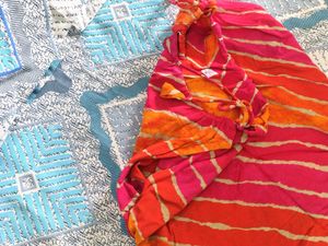multicolour sleeveless kurta