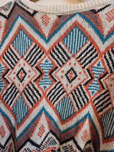 Boho Geo Print Sweater &amp; Wide Leg Jeans