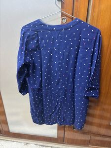 Chic Navy Polka Dot Top
