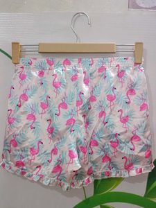 (1000)Flamingo Print Lounge Shorts