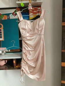 Satin Ruched Mini Dress