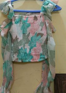 Boho Floral Smocked Crop Top